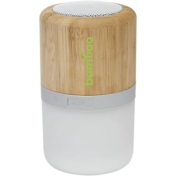 Immagine Speaker Bluetooth® in bambù Aurea con luce 