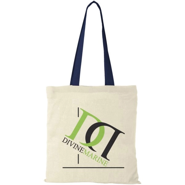 Immagine Shopper in cotone 100 g/m² con manici colorati Nevada - 7L