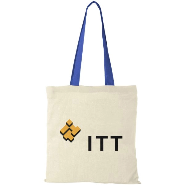 Immagine Shopper in cotone 100 g/m² con manici colorati Nevada - 7L