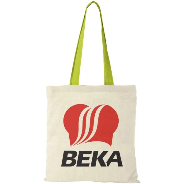 Immagine Shopper in cotone 100 g/m² con manici colorati Nevada - 7L