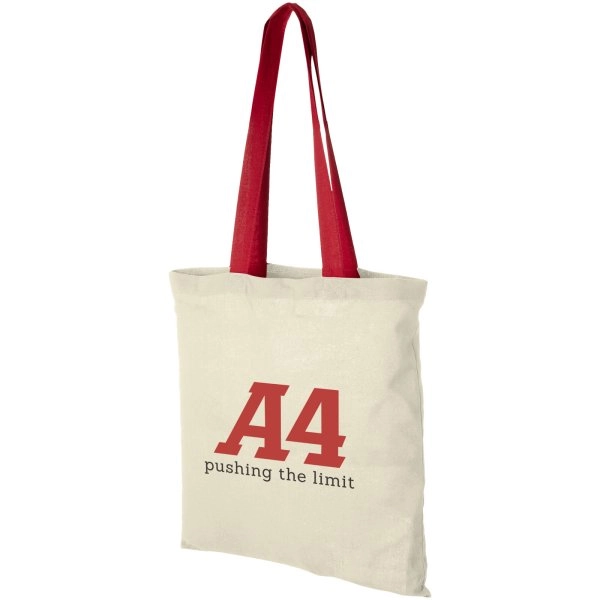 Immagine Shopper in cotone 100 g/m² con manici colorati Nevada - 7L