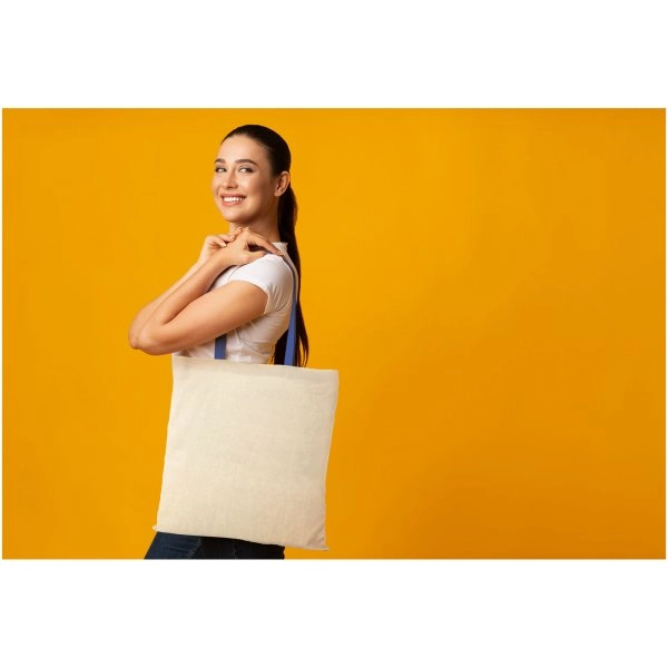Immagine Shopper in cotone 100 g/m² con manici colorati Nevada - 7L