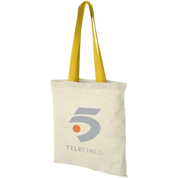 Immagine Shopper in cotone 100 g/m² con manici colorati Nevada - 7L