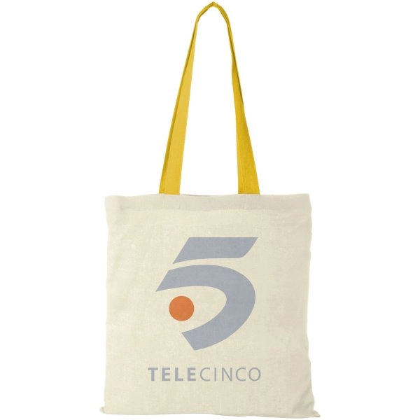 Immagine Shopper in cotone 100 g/m² con manici colorati Nevada - 7L