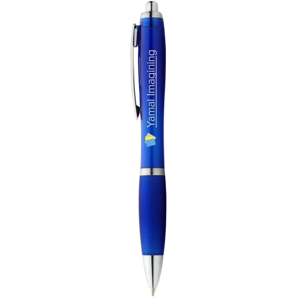 Immagine Penna a sfera con fusto e impugnatura colorati Nash (inchiostro blu)