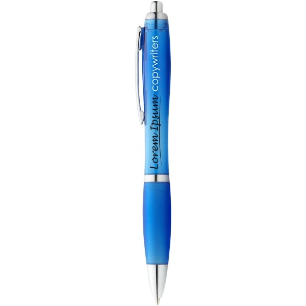 Immagine Penna a sfera con fusto e impugnatura colorati Nash (inchiostro blu)