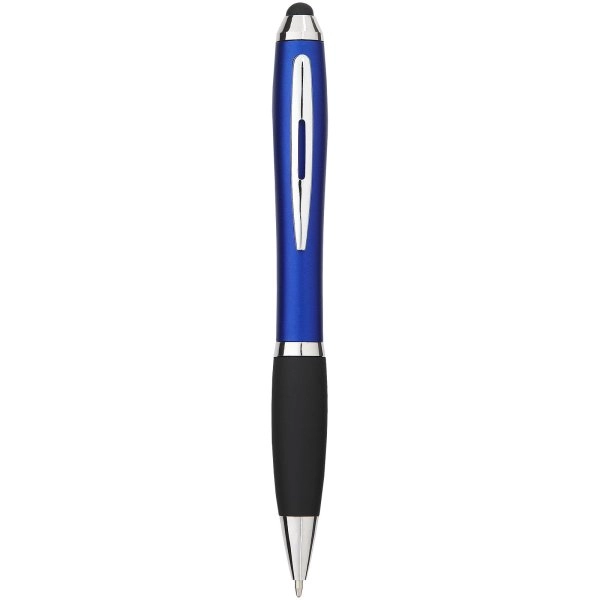 Immagine Penna a sfera colorata con stylus e impugnatura nera Nash (inchiostro blu)