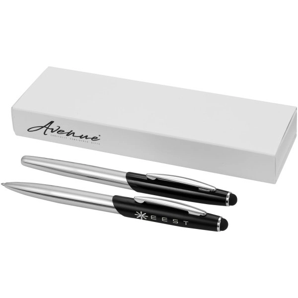 Immagine Set penna a sfera e penna roller con stylus Geneva (inchiostro blu)