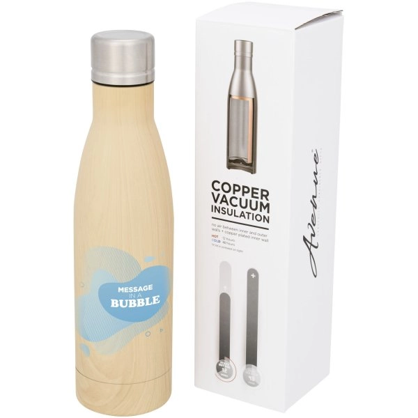 Immagine Borraccia termica con isolamento sottovuoto in rame effetto legno da 500 ml Vasa