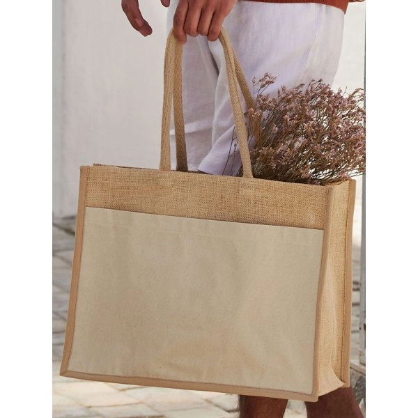 Immagine Cotton Pocket Natural Starched Jute Shopper