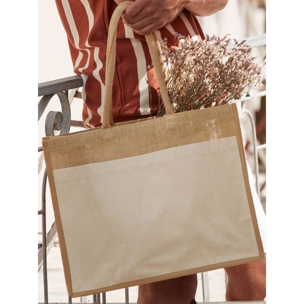 Immagine Cotton Pocket Natural Starched Jute Shopper