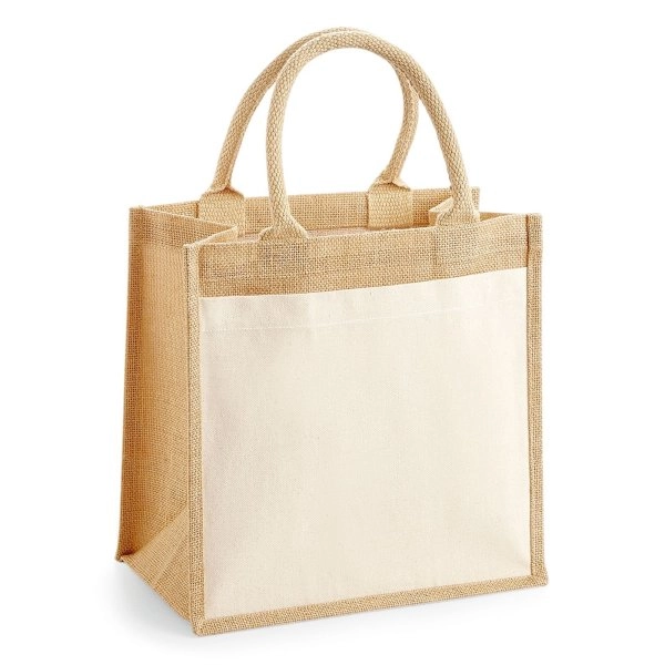 Immagine Cotton Pocket Jute Midi Tote