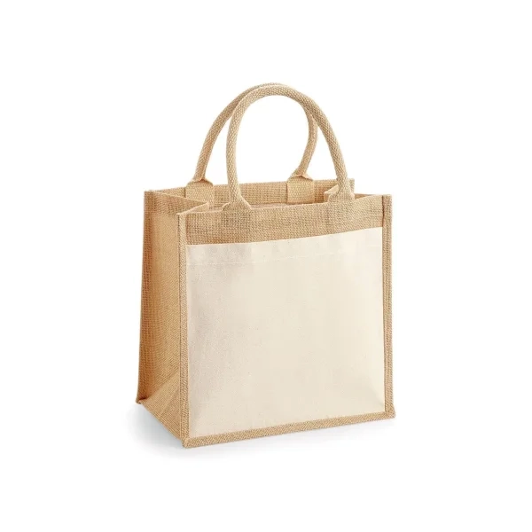 Cotton Pocket Jute Midi Tote