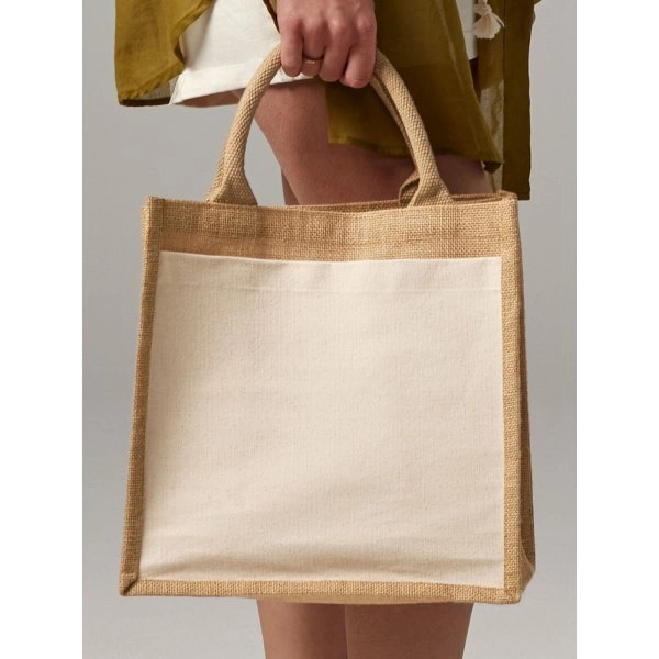 Immagine Cotton Pocket Jute Midi Tote