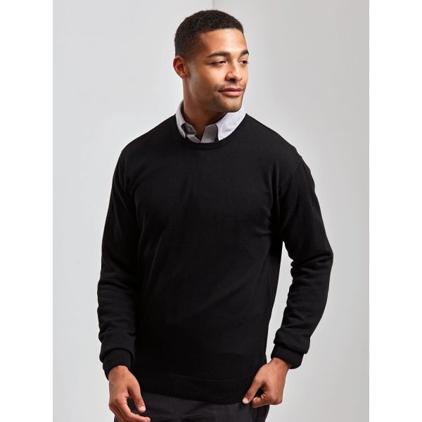 Immagine Men's Crew Neck Cotton Rich Knitted Sweater