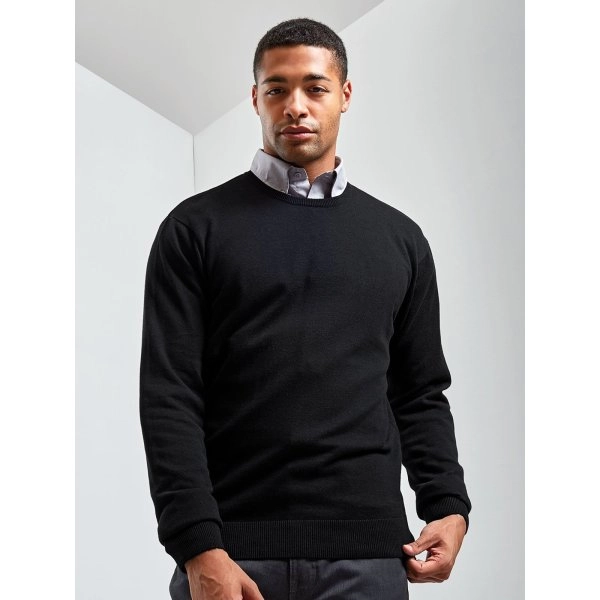Immagine Men's Crew Neck Cotton Rich Knitted Sweater