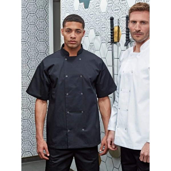 Immagine Studded Front Shorts Sleeve Chef's Jacket