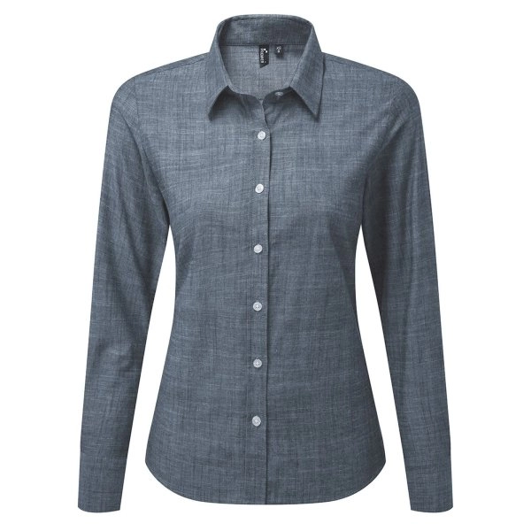 Immagine Women's Cotton Slub Chambray Long Sleeve Shirt