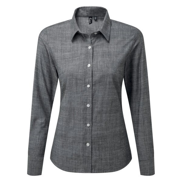 Immagine Women's Cotton Slub Chambray Long Sleeve Shirt