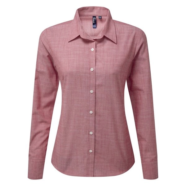 Immagine Women's Cotton Slub Chambray Long Sleeve Shirt