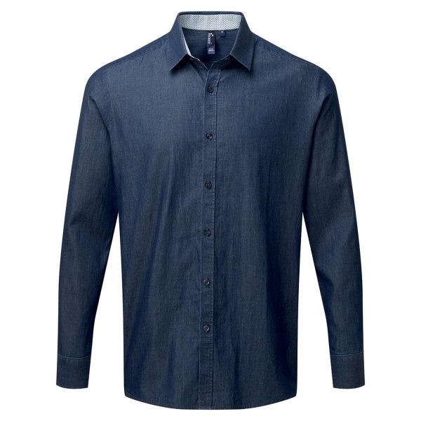 Immagine Men's Denim-Pindot Long Sleeve Shirt