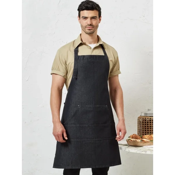Jeans Stitch Denim Bib Apron