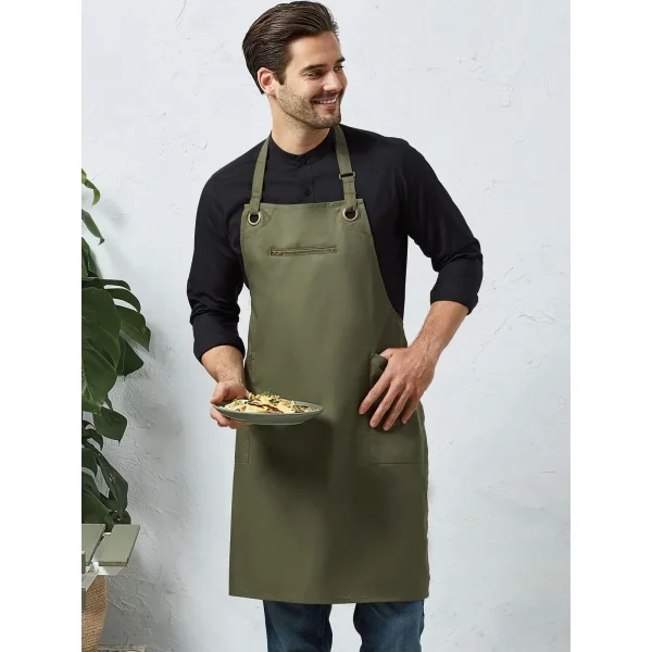 ‘Barley’ Contrast Stitch Sustainable Bib Apron