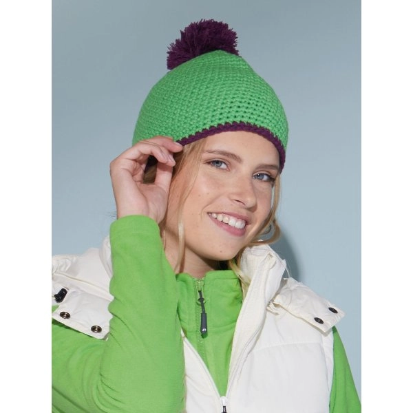 Immagine Pompon Hat with Contrast Stripe