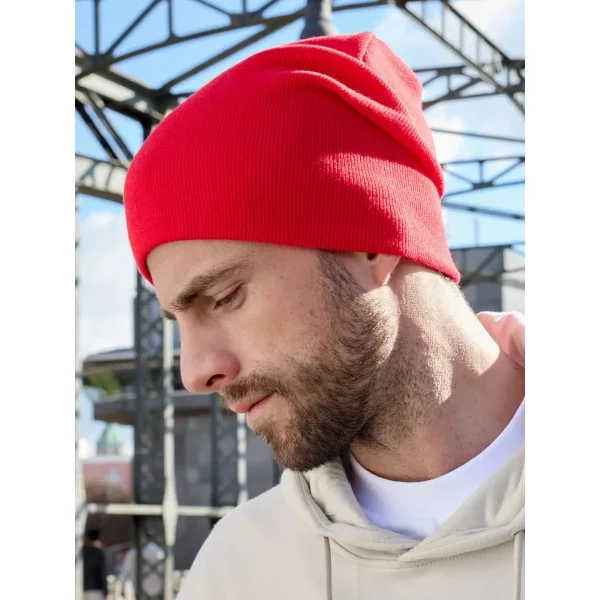 Berretta in maglia doppia, possibilità di regolare il risvolto - Bio Cotton Casual Beanie
