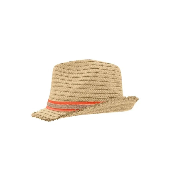 Cappello estivo con fascia in contrasto con ricamo intrecciato -Trendy Summer Hat