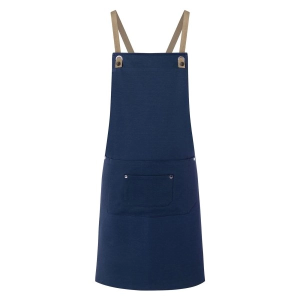 Immagine Bib Apron With Crossed Ribbons And Big Pocket
