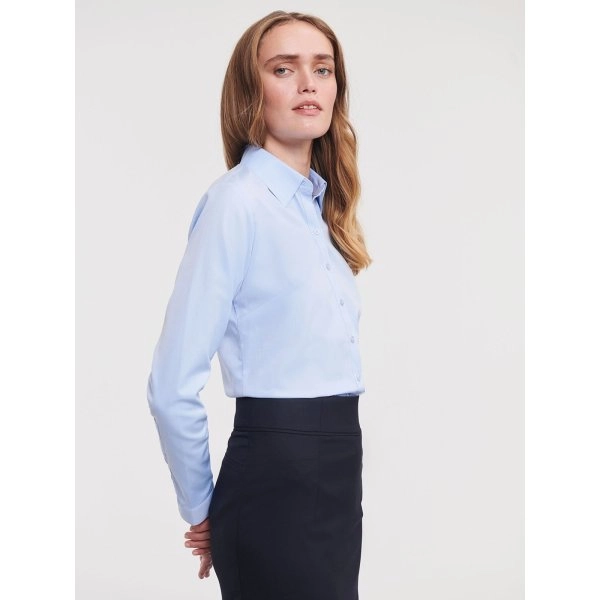 Immagine Ladies' Long Sleeve Tailored Herringbone Shirt