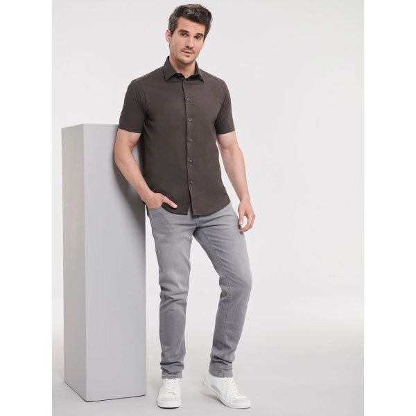 Immagine Men's Short Sleeve Easy Care Fitted Shirt