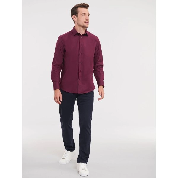 Immagine Men's Long Sleeve Easy Care Fitted Shirt