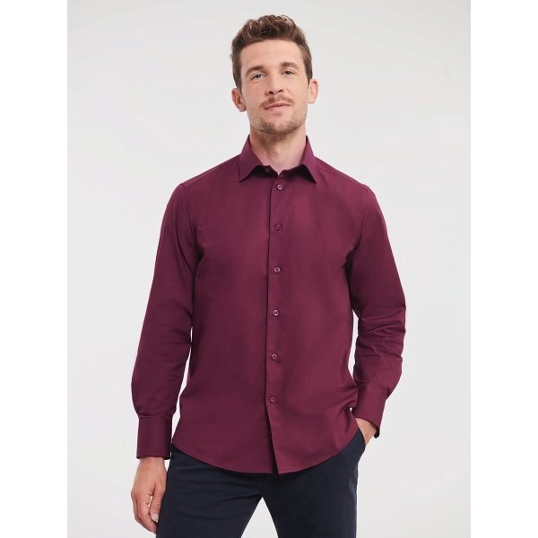 Immagine Men's Long Sleeve Easy Care Fitted Shirt