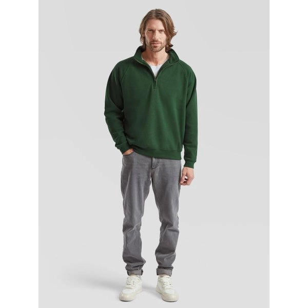 Immagine Felpa con maniche raglan, felpata internamente - Premium Zip Neck Sweat