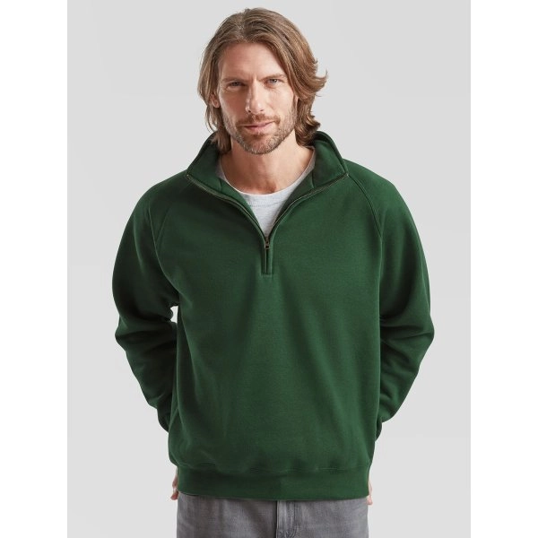 Immagine Felpa con maniche raglan, felpata internamente - Premium Zip Neck Sweat