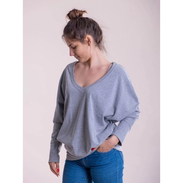 Immagine Maxi felpa donna a V