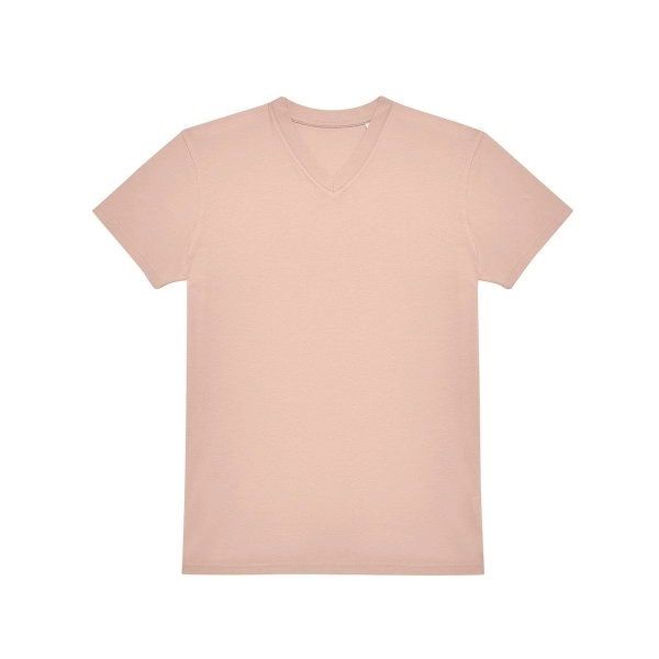 Immagine T-shirt con scollo a V in tessuto single jersey pre-ristretto e filato ad anelli - #E150 V
