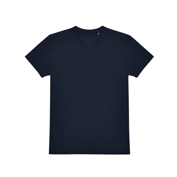 Immagine T-shirt con scollo a V in tessuto single jersey pre-ristretto e filato ad anelli - #E150 V