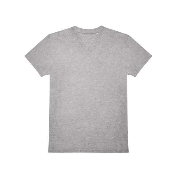 Immagine T-shirt con scollo a V in tessuto single jersey pre-ristretto e filato ad anelli - #E150 V