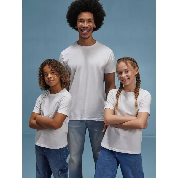 T-shirt girocollo tubolare a maniche corte da bambino, in cotone pre-ristretto e pettinato, morbida, confortevole - #E190 /kids
