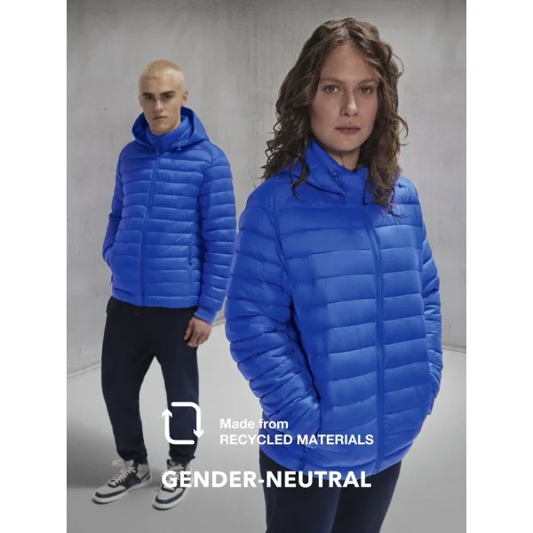 Giacca unisex con cappuccio regolabile e staccabile con colletto imbottito - Reset Puffer