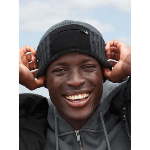 Immagine Berretto in maglia a doppio strato - Zip Patch Beanie