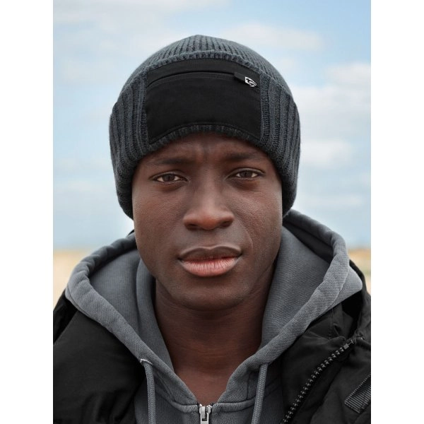 Immagine Berretto in maglia a doppio strato - Zip Patch Beanie