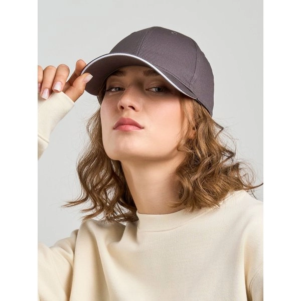 Immagine Cappello a 6 pannelli in twill ecosostenibile - Sport sandwich-S
