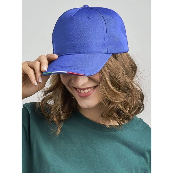 Immagine Cappello a 5 pannelli con profilo a contrasto nella visiera - Recy Five Italia