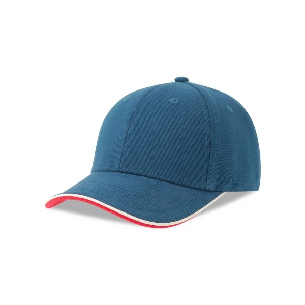 Immagine Cappello a 6 pannelli in cotone twill spazzolato effetto pesca - Pilot piping sandwich-S