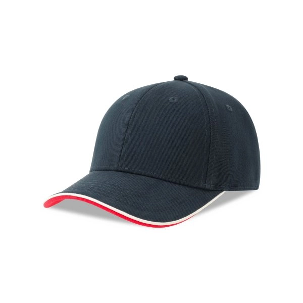 Immagine Cappello a 6 pannelli in cotone twill spazzolato effetto pesca - Pilot piping sandwich-S
