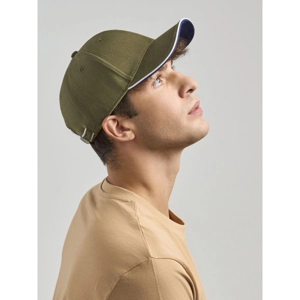Immagine Cappello a 6 pannelli in cotone twill spazzolato effetto pesca - Pilot piping sandwich-S